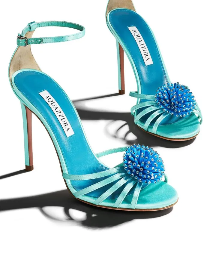 Anemone Sandal 105 Blue Women Aquazzura Sandals Anemone Sandal 105 Blue Women Aquazzura Sandals