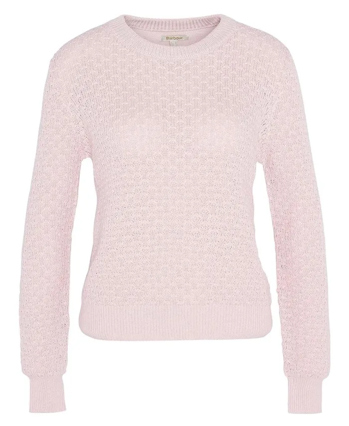 Angelonia Crew Neck Jumper Mousse Pink Women Barbour Jumpers