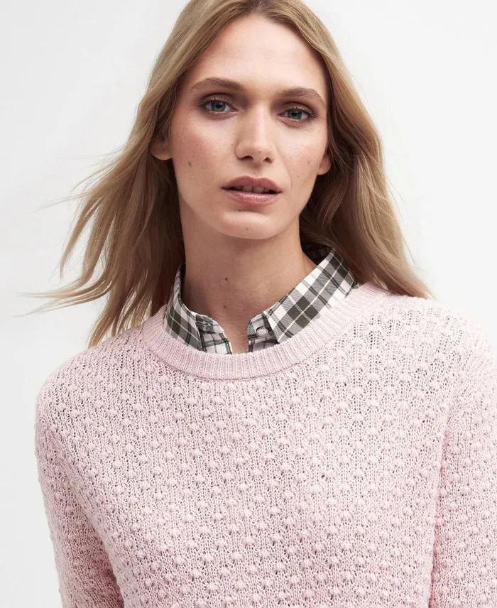 Angelonia Crew Neck Jumper Mousse Pink Women Barbour Jumpers