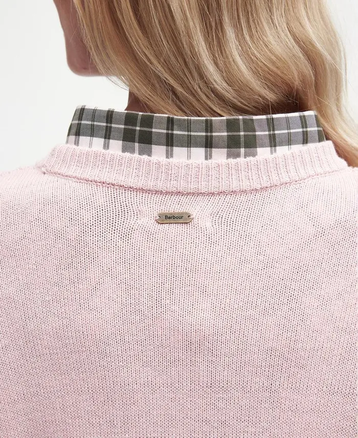 Angelonia Crew Neck Jumper Mousse Pink Women Barbour Jumpers
