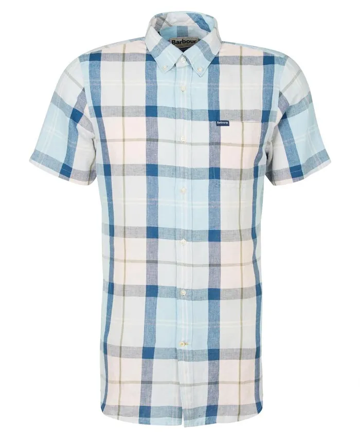 Angus Tailored Shirt Pink Salt Tartan Men Barbour Shirts