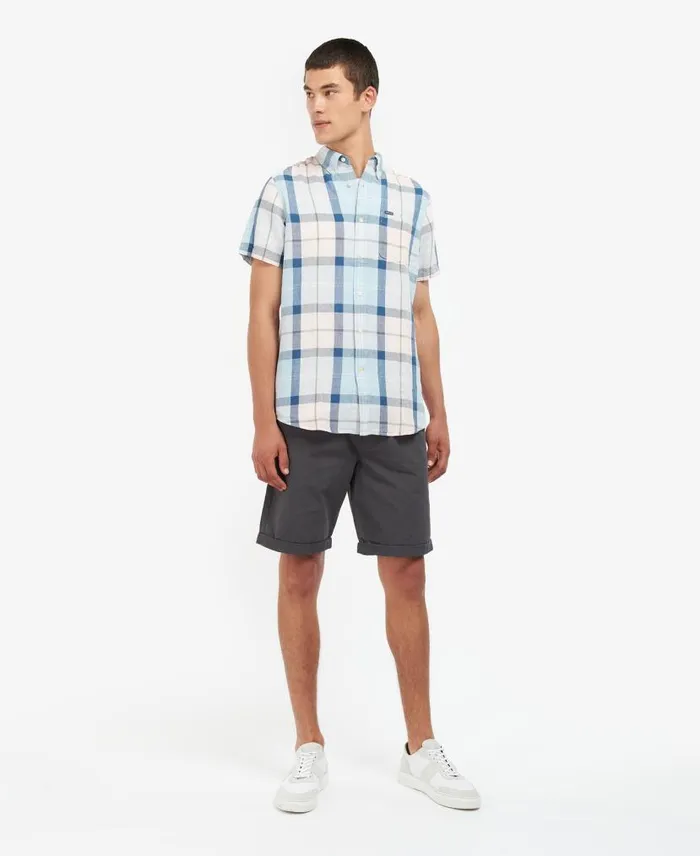 Angus Tailored Shirt Pink Salt Tartan Men Barbour Shirts