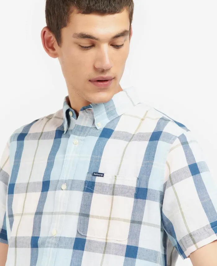 Angus Tailored Shirt Pink Salt Tartan Men Barbour Shirts