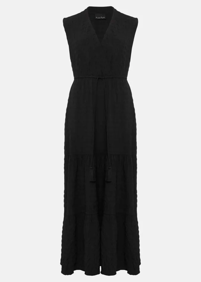 Anika Textured Sleeveless Midi Dress Black Women Phase Eight Dresses
