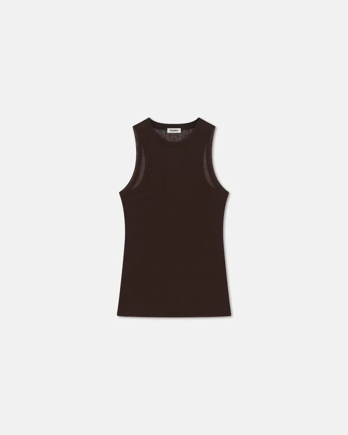 Anneke MeshJersey Tank Top Nutmeg Women Nanushka Tops