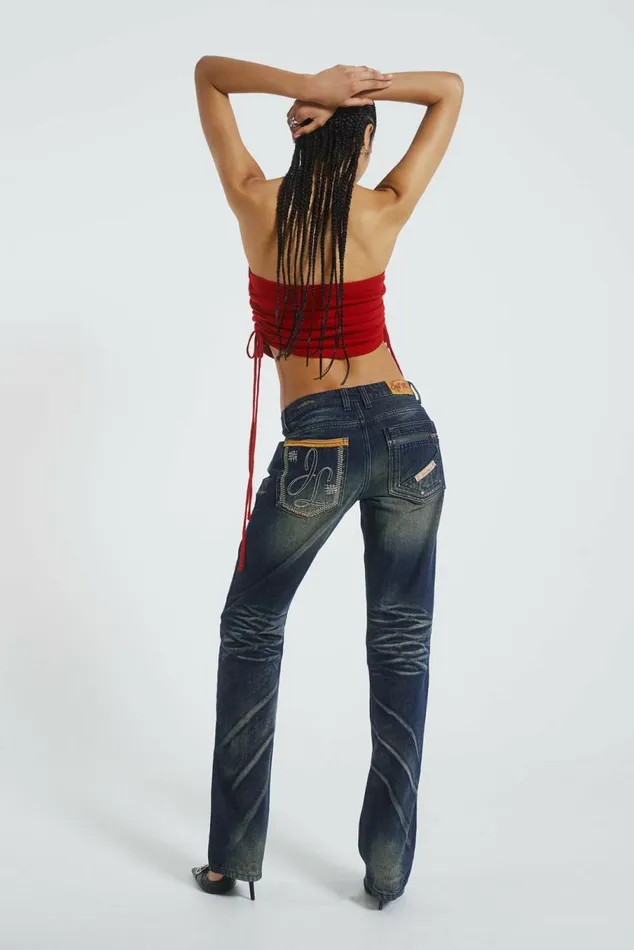 Answerphone Stone Wash Low Rise Jeans Blue Women Jaded London Jeans