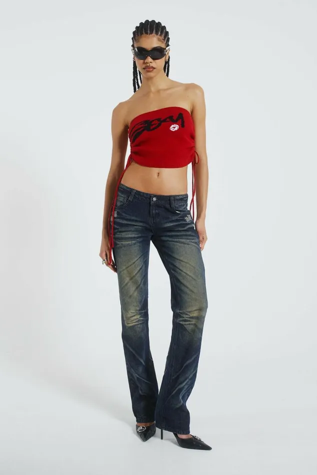 Answerphone Stone Wash Low Rise Jeans Blue Women Jaded London Jeans