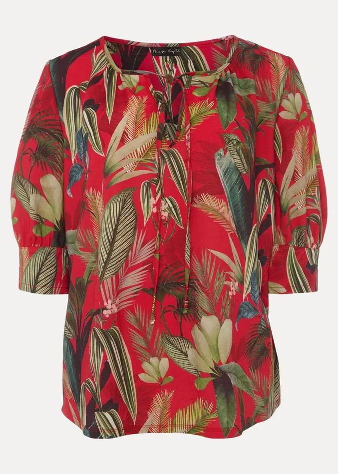 Antonia Tropical Print Top Hot Pink Women Phase Eight Tops and TShirts
