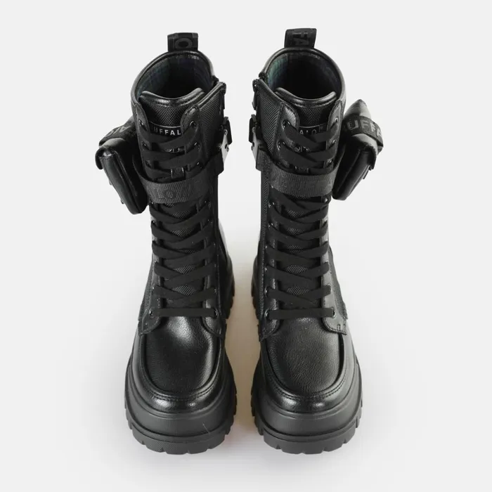 Aspha Com Hi Black Buffalo Boots and AnkleBoots Aspha Com Hi Black Buffalo Boots and AnkleBoots