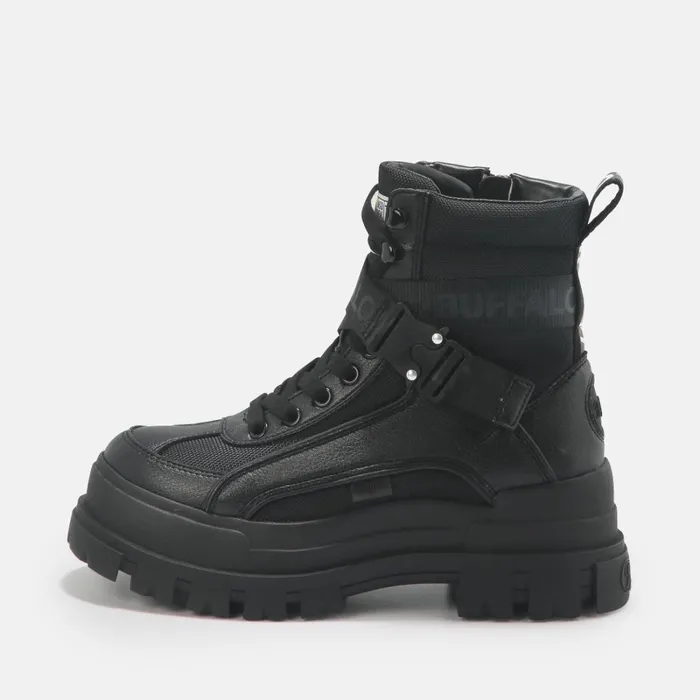 Aspha Com1 Men Black Buffalo Boots