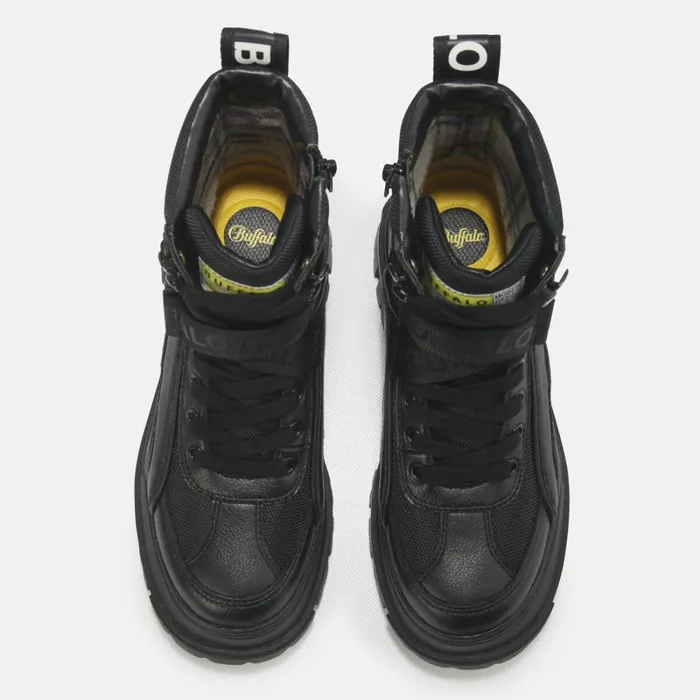 Aspha Com1 Men Black Buffalo Boots