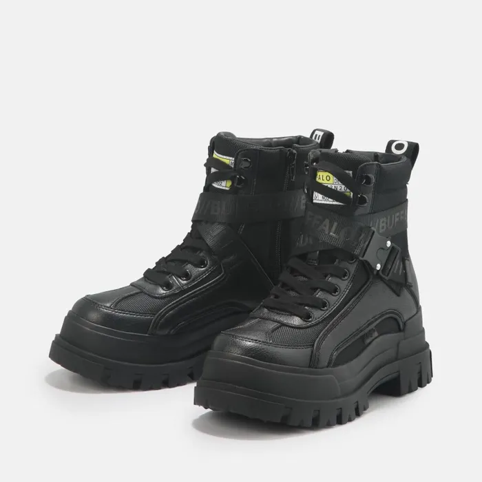 Aspha Com1 Men Black Buffalo Boots
