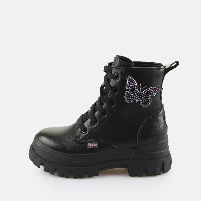 Aspha Rld Butterfly 8211 Vegan Nappa 8211 Black Black Buffalo Boots and AnkleBoots