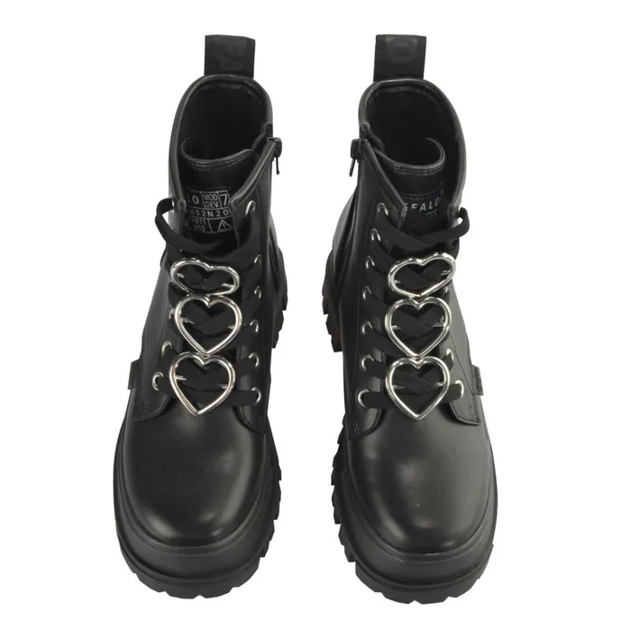Aspha Rld Heart Schwarzsilber Buffalo Boots and AnkleBoots