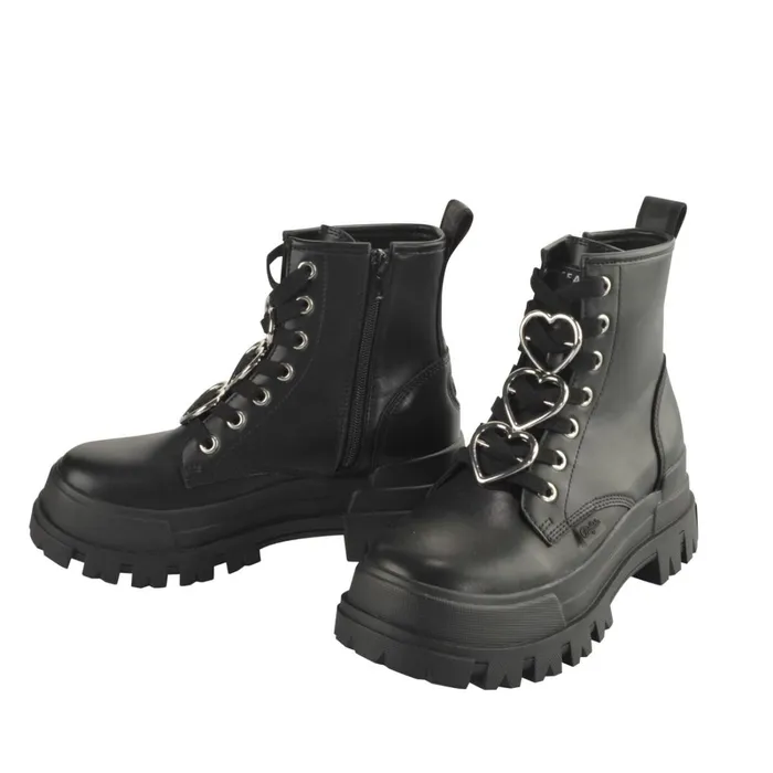Aspha Rld Heart Schwarzsilber Buffalo Boots and AnkleBoots