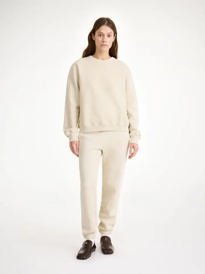 Athleisure Wear Women By Malene Birger Apalia Organic Cotton Sweatshirt Oyster Gray