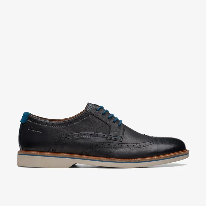 Atticus LT Limit Black Leather Men Clarks Casual Dress Shoes