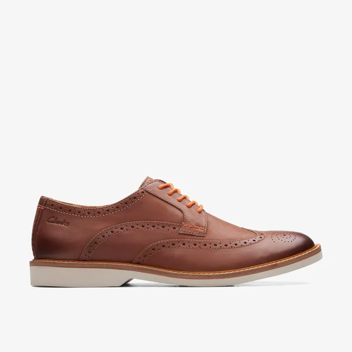 Atticus LT Limit Dark Tan Leather Men Clarks Casual Dress Shoes