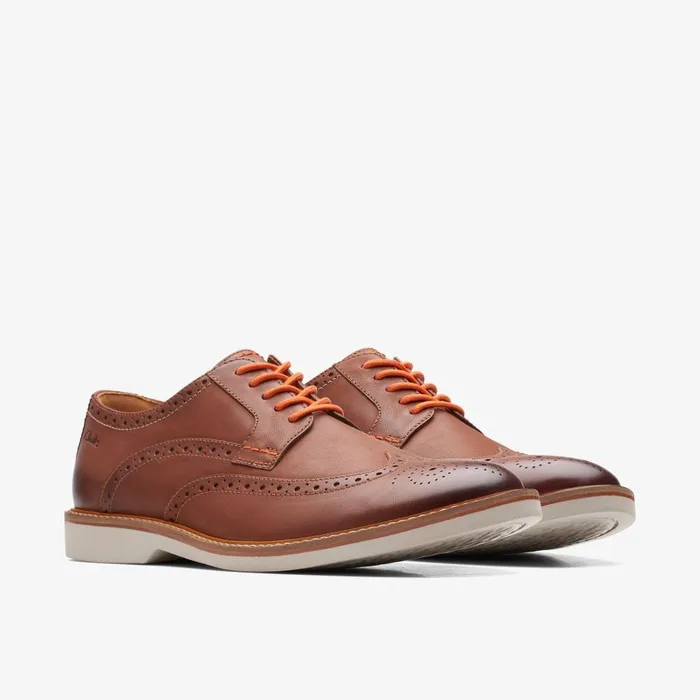 Atticus LT Limit Dark Tan Leather Men Clarks Casual Dress Shoes
