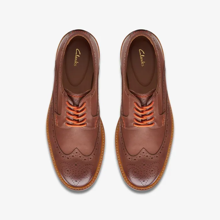 Atticus LT Limit Dark Tan Leather Men Clarks Casual Dress Shoes