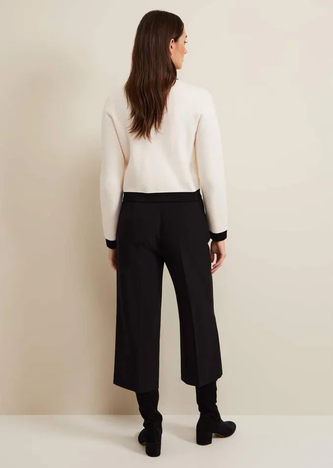 Aubrielle Clean Crepe Culotte Black Women Phase Eight Trousers