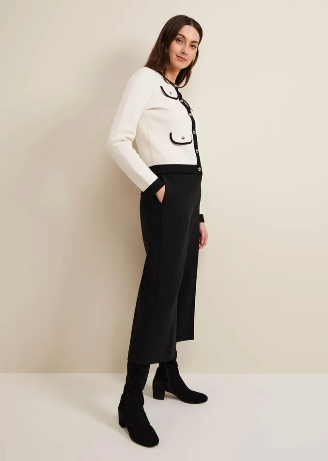 Aubrielle Clean Crepe Culotte Black Women Phase Eight Trousers