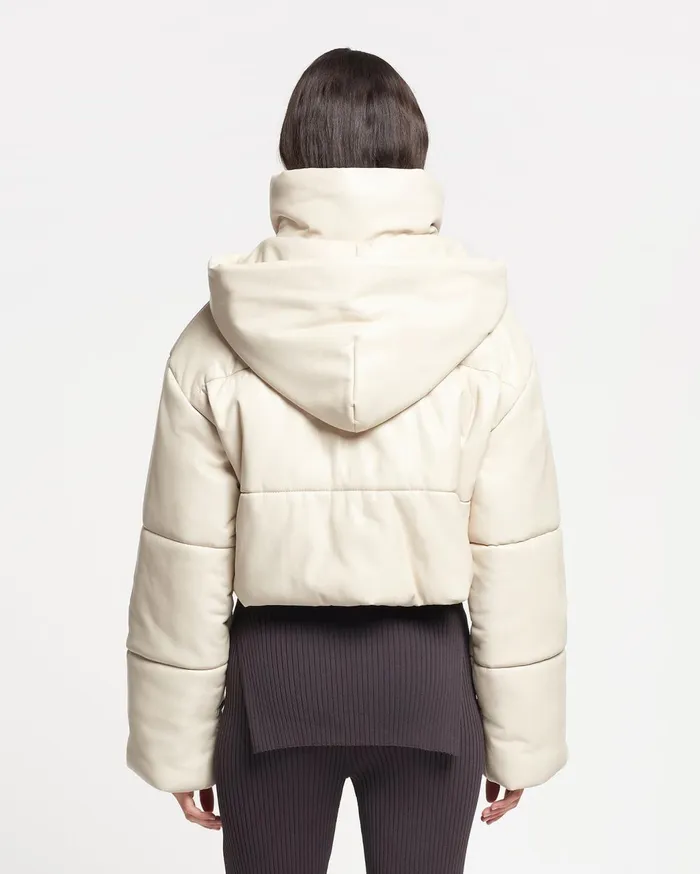 Aveline Okobor AltLeather Jacket Creme Women Nanushka Jackets and Blazers
