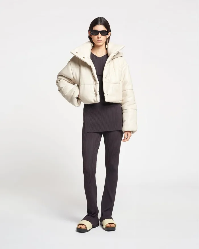Aveline Okobor AltLeather Jacket Creme Women Nanushka Jackets and Blazers
