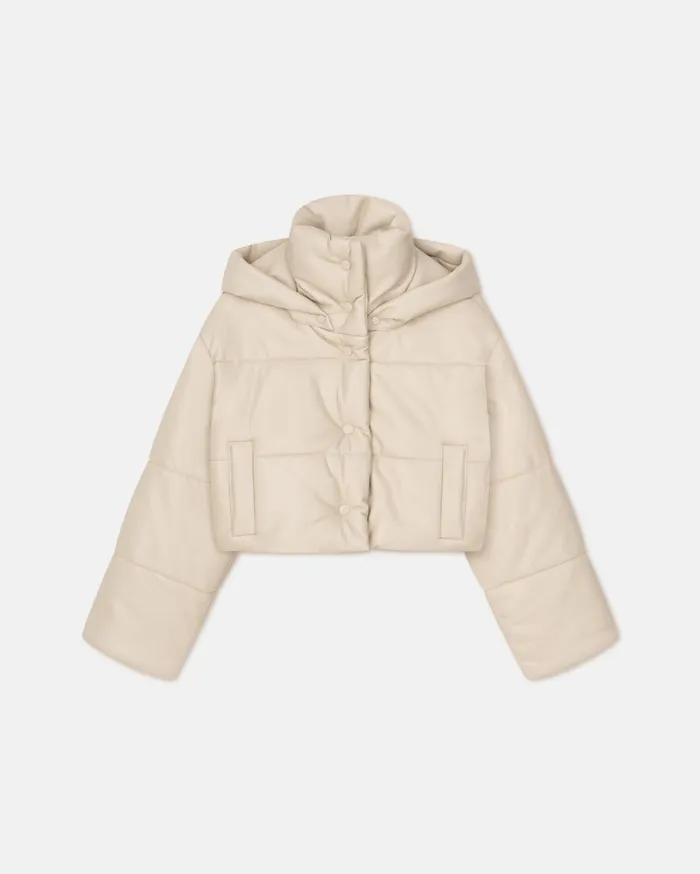 Aveline Okobor AltLeather Jacket Creme Women Nanushka Jackets and Blazers