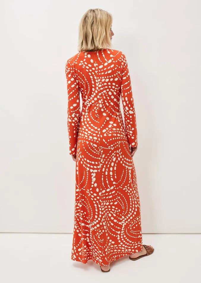 Ayla Spot Print Midi Dress Burnt Orange Women Phase Eight Dresses