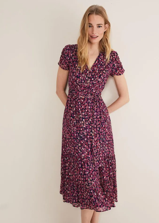 Azalea Ditsy Short Sleeve Midi Dress Pinkmulti Women Phase Eight Dresses