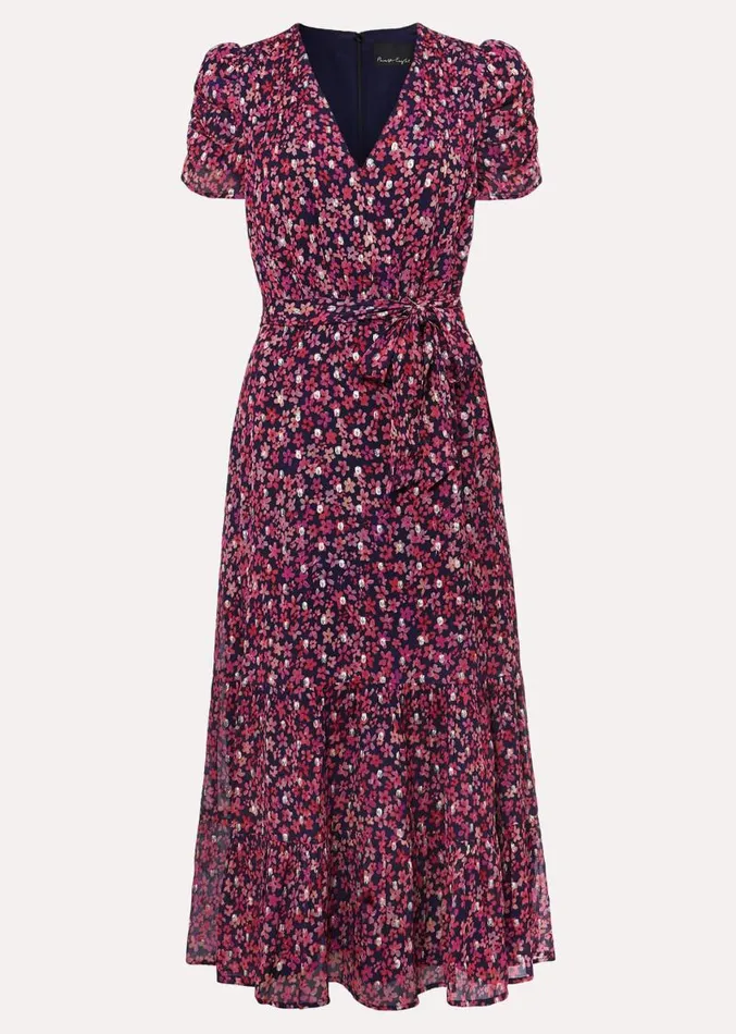 Azalea Ditsy Short Sleeve Midi Dress Pinkmulti Women Phase Eight Dresses