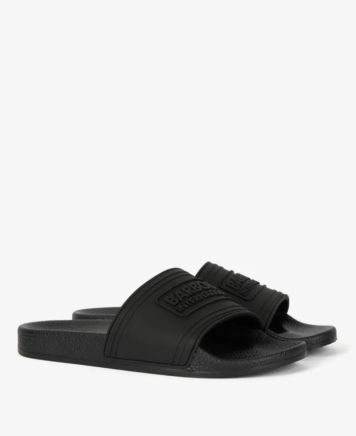 BIntl Logo Sliders Classic Black Men Barbour Sandals