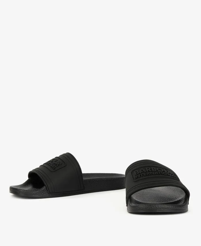 BIntl Logo Sliders Classic Black Men Barbour Sandals