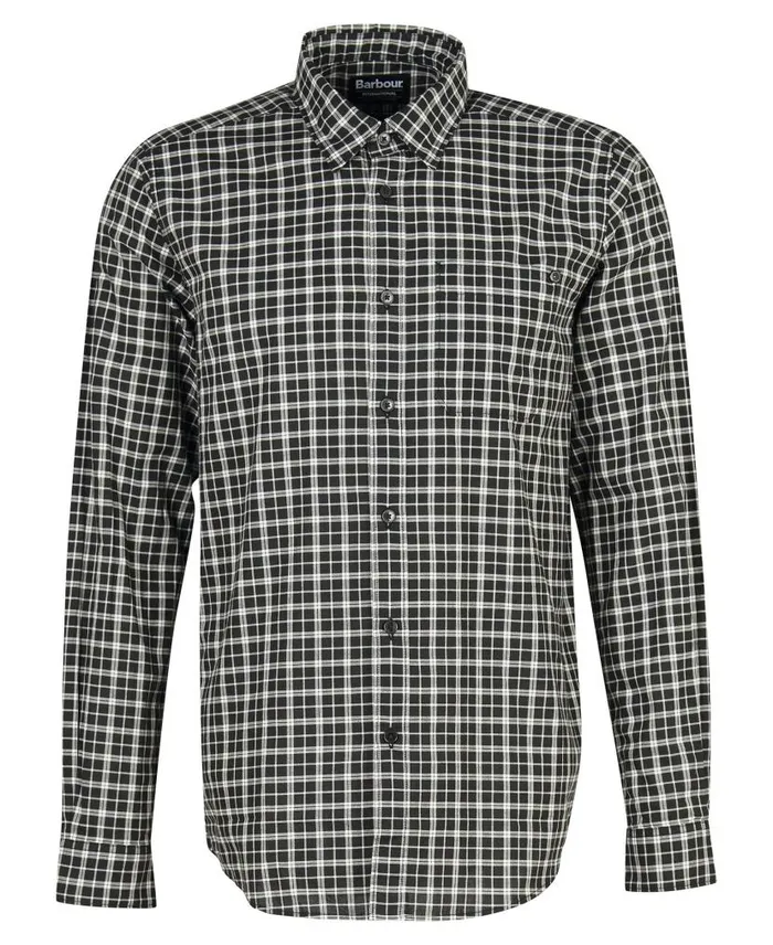 BIntl McCloud Checked Shirt Blackwhisper White Men Barbour Shirts