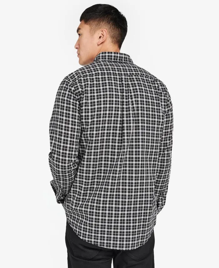 BIntl McCloud Checked Shirt Blackwhisper White Men Barbour Shirts