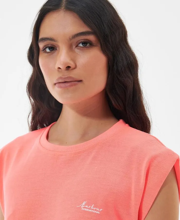 BIntl Sanderson TShirt Atomic Coral Women Barbour TShirts