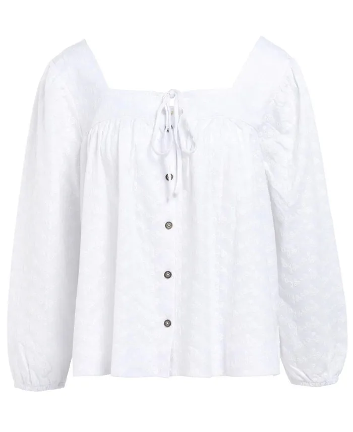 Barbour Delphinium Top Classic White Women Barbour TShirts