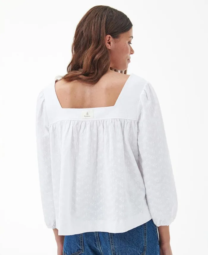 Barbour Delphinium Top Classic White Women Barbour TShirts