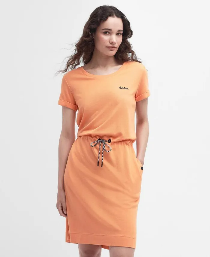 Baymouth Mini TShirt Dress Apricot Crush Women Barbour Dresses and Skirts