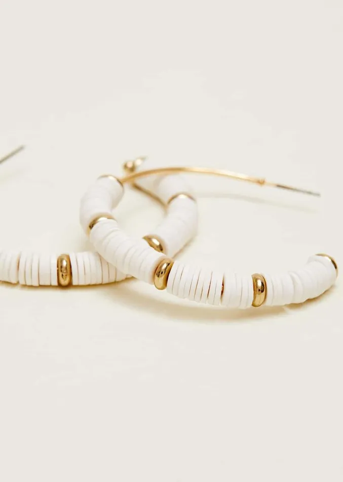 Beaded Hoop Earrings White Women Phase Eight Jewellery