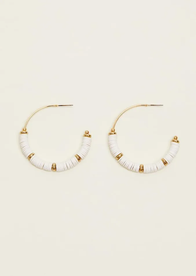 Beaded Hoop Earrings White Women Phase Eight Jewellery