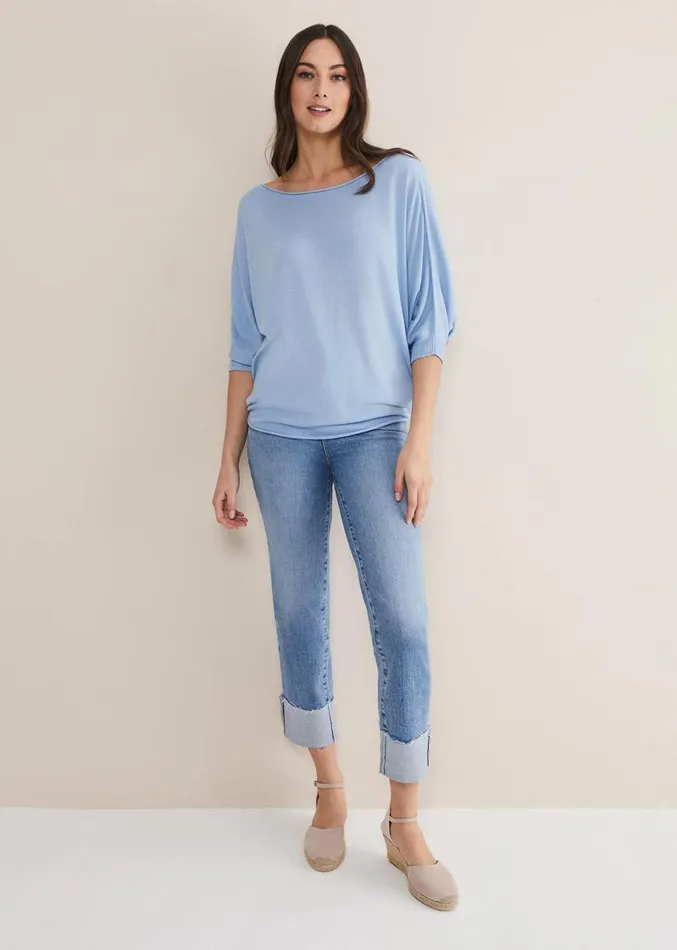 Becca Batwing Fine Knit Pale Blue Women Phase Eight Knitwear