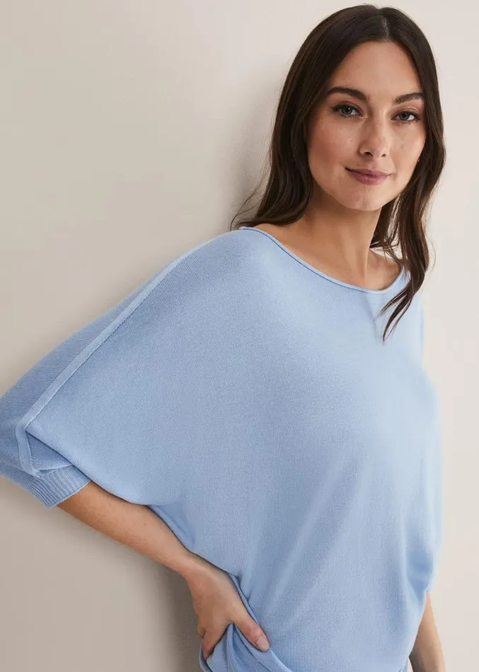 Becca Batwing Fine Knit Pale Blue Women Phase Eight Knitwear
