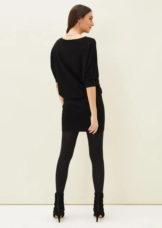 Becca Batwing Knitted Dress Black Women Phase Eight Dresses