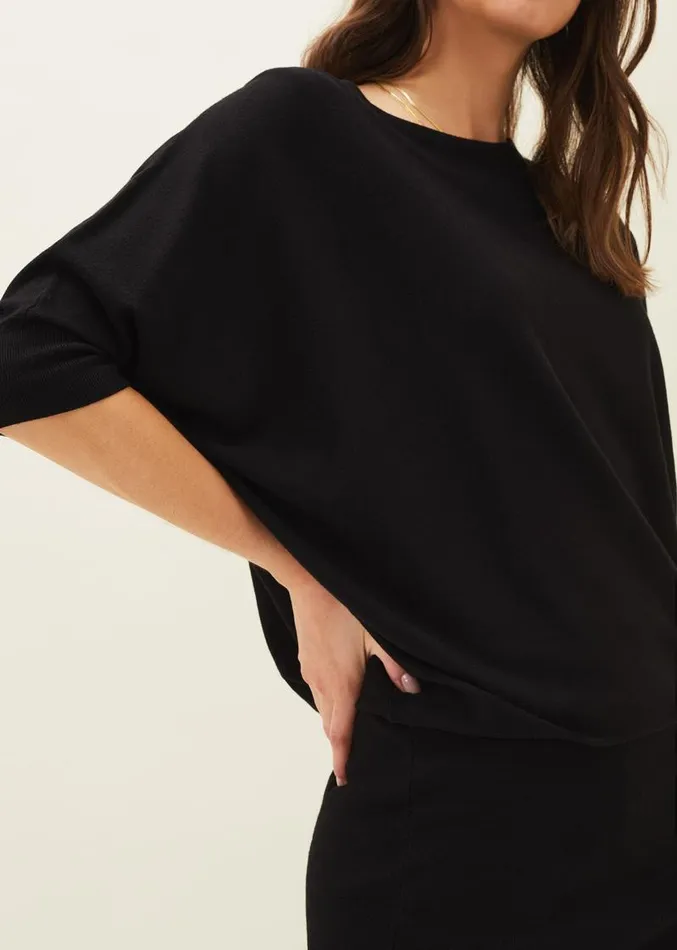 Becca Batwing Knitted Dress Black Women Phase Eight Dresses
