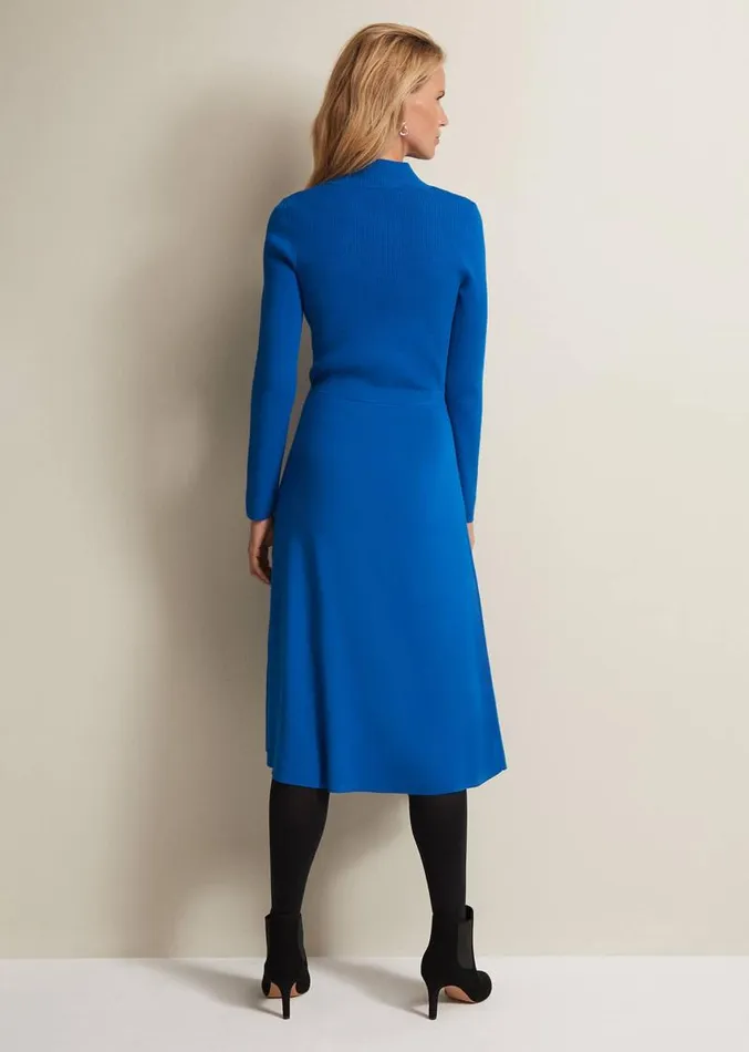 Bella Fit And Flare Midi Dress Bright Blue Women Phase Eight Dresses