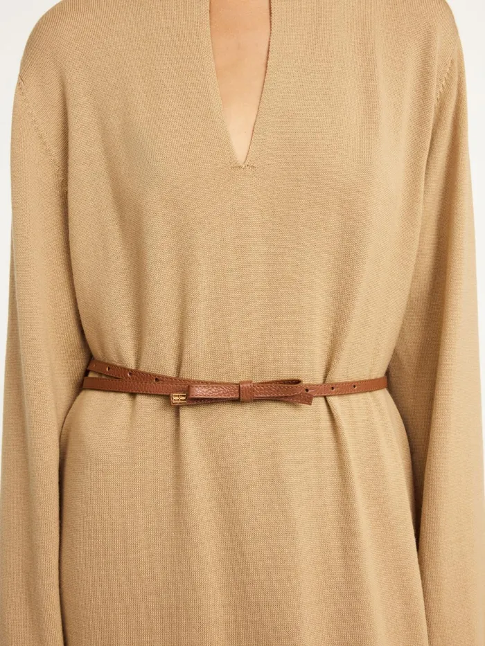 Belts Women By Malene Birger Booma Leather Belt Dark Tan