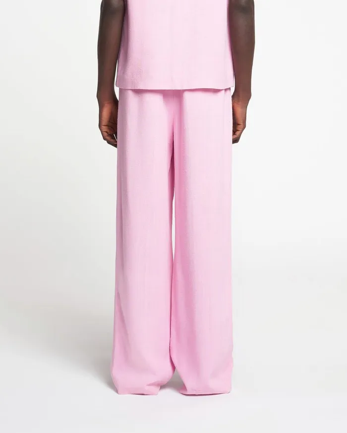 Bento Silk Viscose Tweed Pants Orchid Men Nanushka Pants