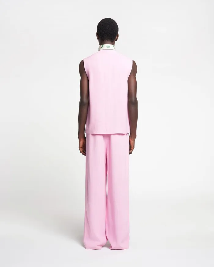 Bento Silk Viscose Tweed Pants Orchid Men Nanushka Pants